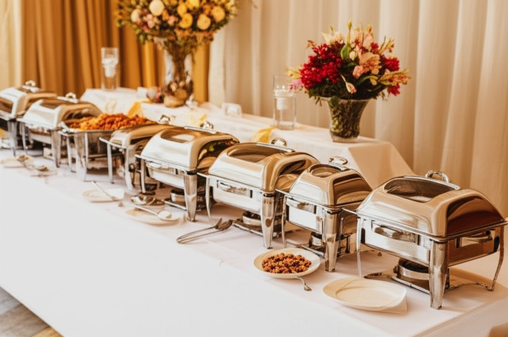 Traditional catering setup