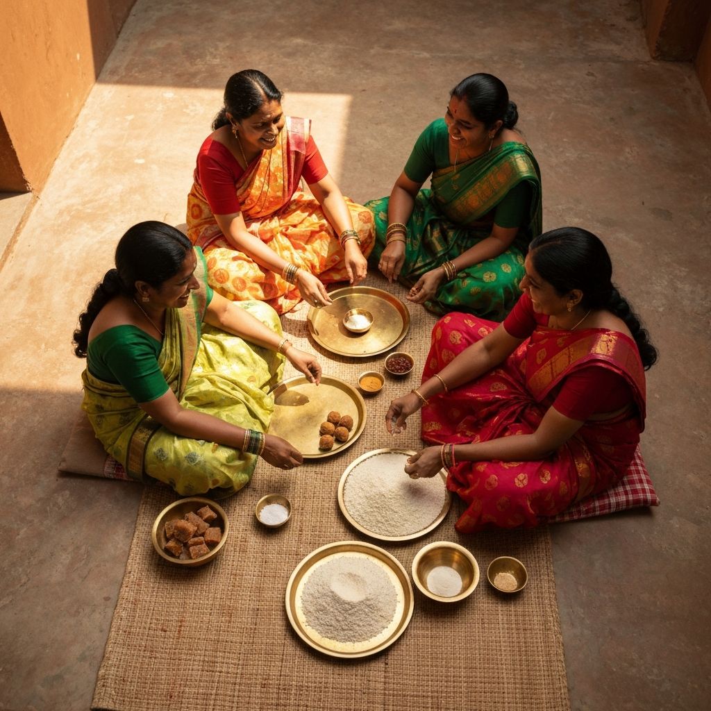 Our team preparing traditional food together in the kitchen