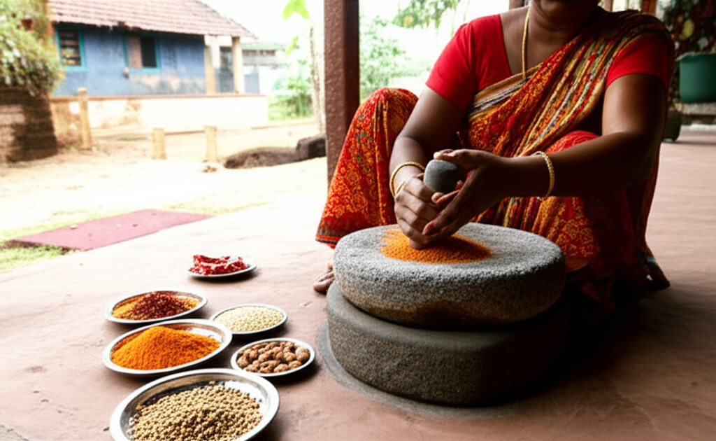 Traditional spice grinding